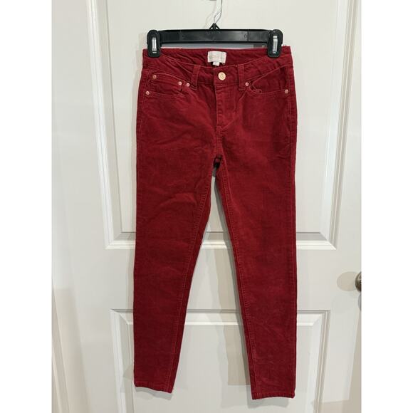 BCBGirl's Skinny Red / Raspberry Corduroy Pants Size 12 - Picture 1 of 6